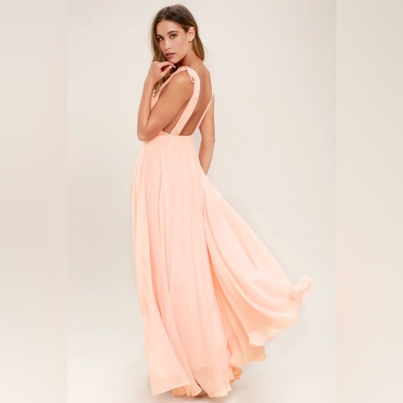 Blush Pink Backless Maxi Dress Size 4 - Picture 6 of 8
